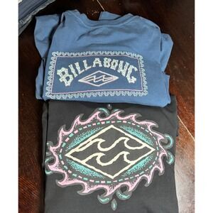 Billabong Lot of 2 Mens‎ Long Sleeve T Shirt XXL Graphic Cotton Surf Casual